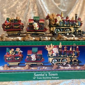 New Santa's Town Stocking Hanger North Pole 18" Train By Geoffrey For Toys R Us